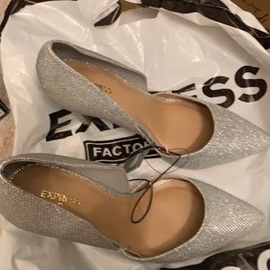 Brand new express silver heels